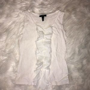 cream Alfani ruffled tank top